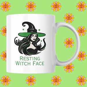 Resting Witch Face Halloween Mug