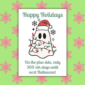 Counting Down To Halloween Christmas Card