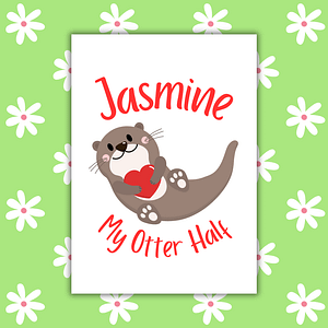 Personalised My Otter Half Romantic Card