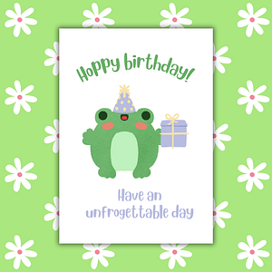 Hoppy Birthday Frog Card