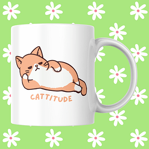 Cattitude Cat Mug | Funny Cat Mug | Sassy Cat Mug