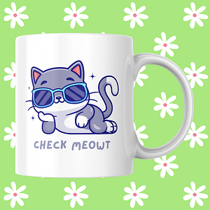 "Check Meowt" Cat Mug | Funny Cat Mug | Cool Cat Mug