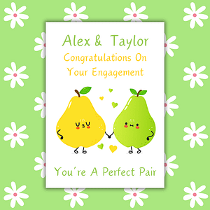 Personalised You're a Perfect Pear Engagement Card