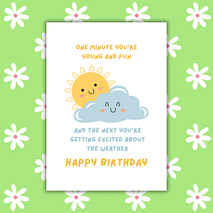 Excited About the Weather Birthday Card