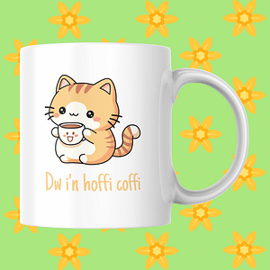 Dw i'n hoffi coffi Cat Welsh Mug