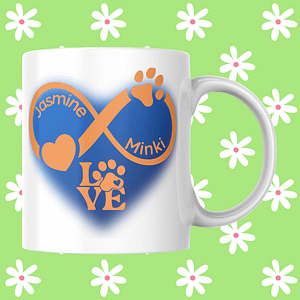 Personalised Pet and Owner Infinity Symbol Mug | Cat Lover Mug | Dog Lover Mug