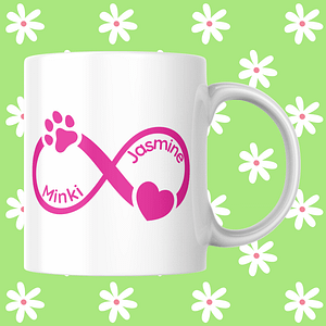 Personalised Pet and Owner Infinity Symbol Mug | Cat Lover Mug | Dog Lover Mug