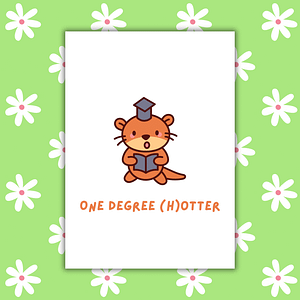One Degree (H)Otter Graduation Card – Funny Otter Pun Handmade Congrats Card