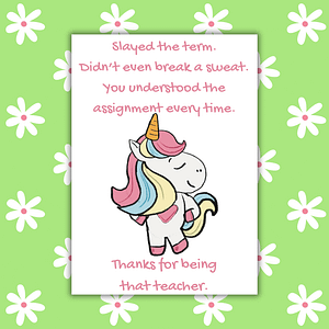 Slayed the Term – Funny Thank You Card for Teachers