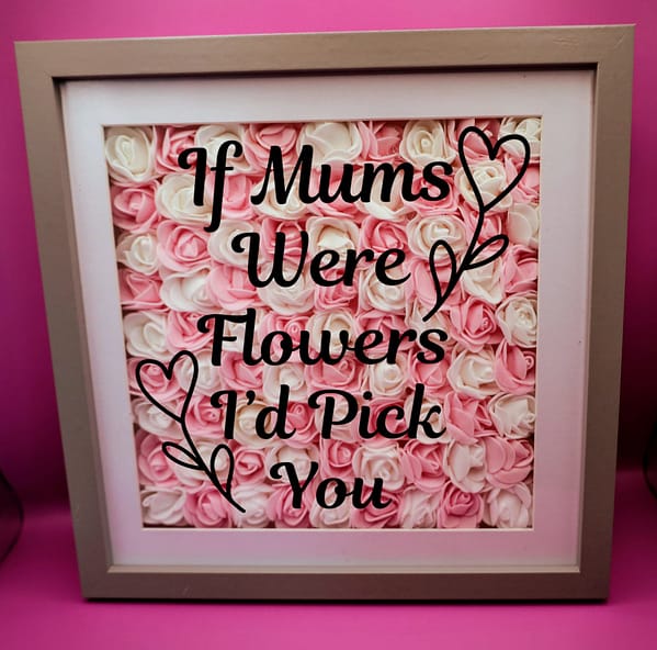 If Mums Were Flowers Mother's Day Flower Shadow Box 25cm Pink & White - Image 2
