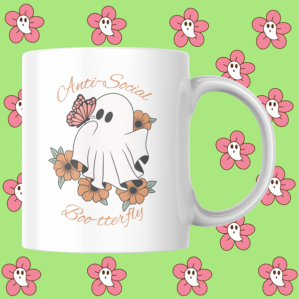 Anti-Social Boo-tterfly Halloween Mug
