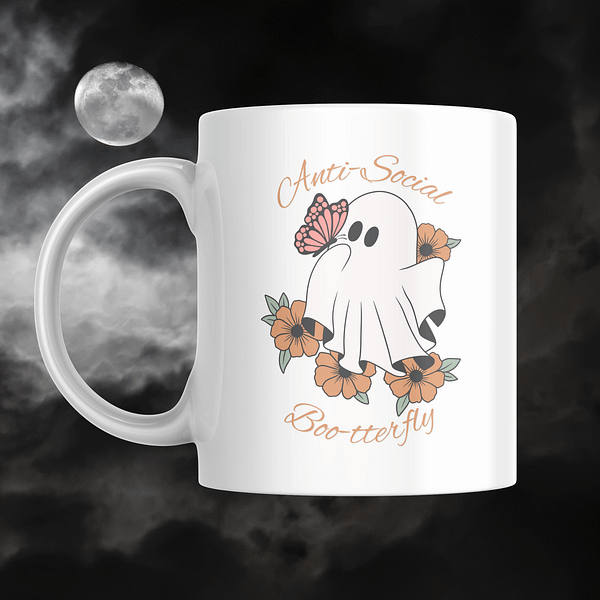 Anti-Social Boo-tterfly Halloween Mug - Image 2