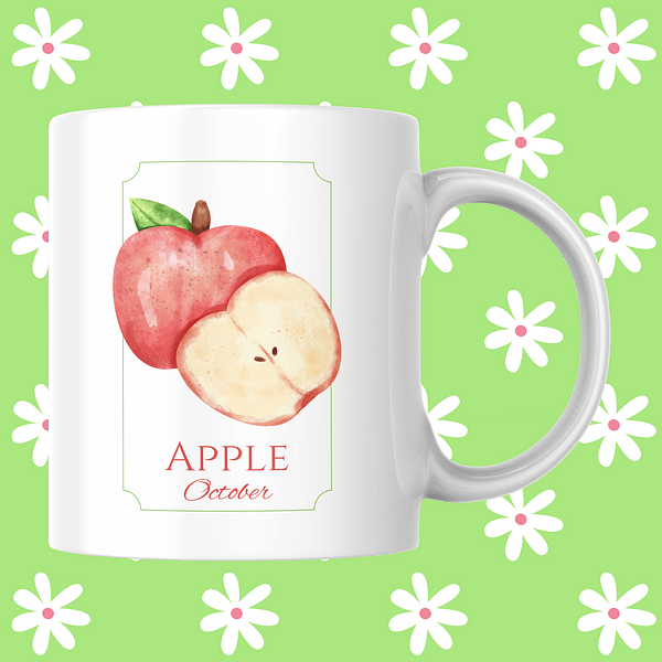Fruit Of The Month Mug - October, Apple
