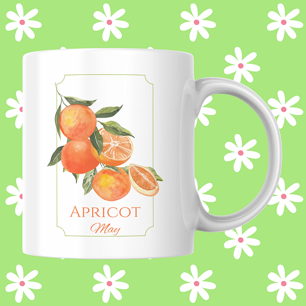 Fruit Of The Month Mug - May, Apricot