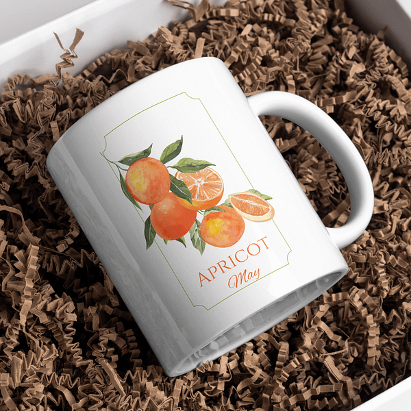 Fruit Of The Month Mug - May, Apricot - Image 2