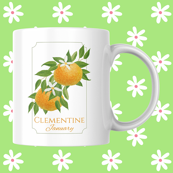 Fruit Of The Month Mug - January, Clementine