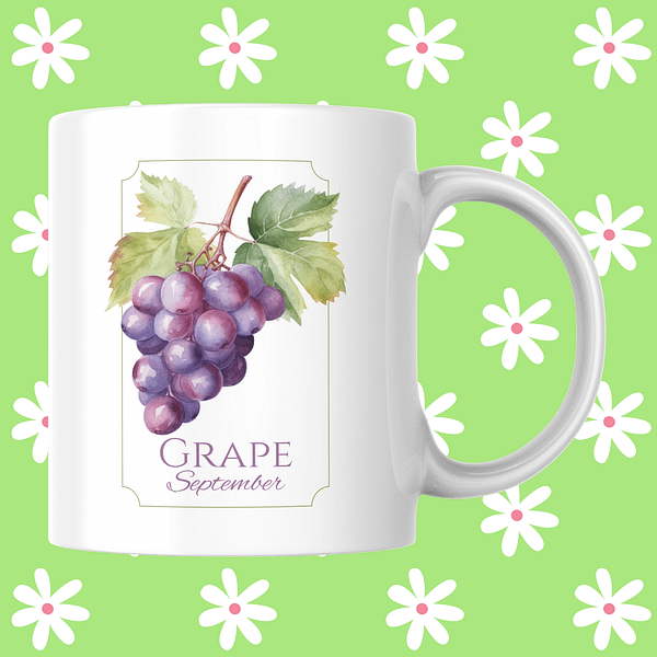 Fruit Of The Month Mug - September, Grape
