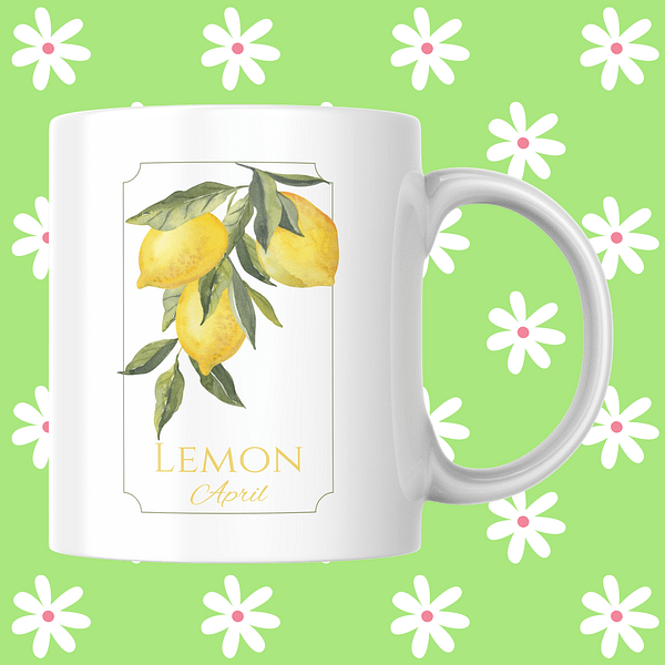 Fruit Of The Month Mug - April, Lemon