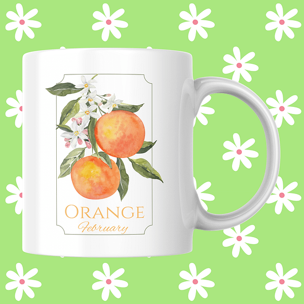 Fruit Of The Month Mug - February, Orange