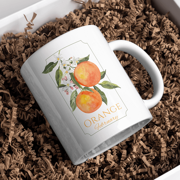 Fruit Of The Month Mug - February, Orange - Image 2