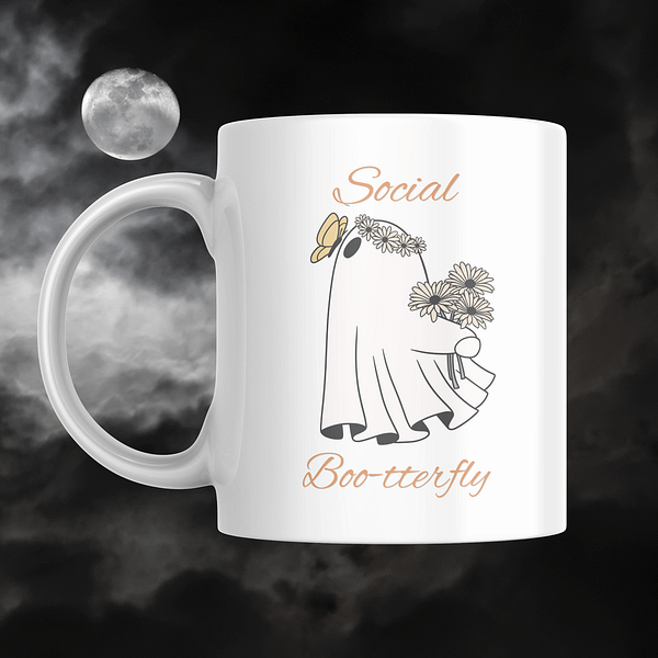 Social Boo-tterfly Halloween Mug - Image 2