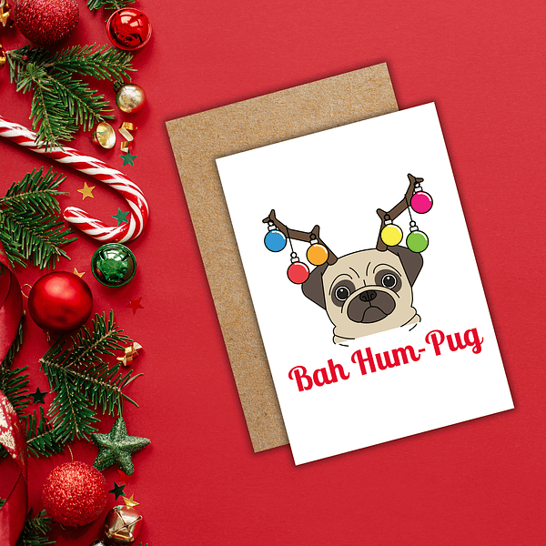 Bah Hum-Pug Christmas Card - Image 2