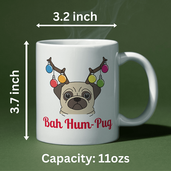 Bah Hum-Pug Christmas Mug - Image 2