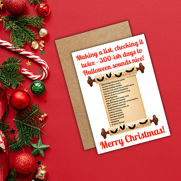 300 Days to Halloween Christmas List Card - Image 2