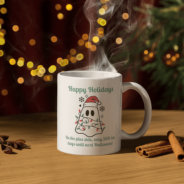 Counting Down To Halloween Christmas Mug - Image 2