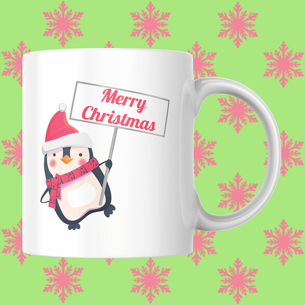 Merry Christmas Penguin Mug