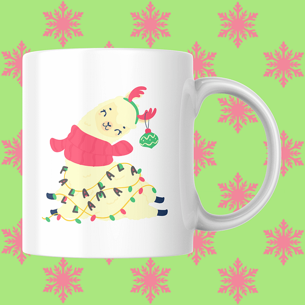 Fa La La La Llama Christmas Mug