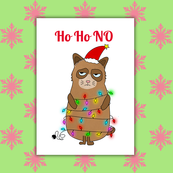 Ho Ho NO Christmas Card