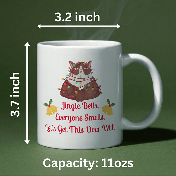 Jingle Bells, Everyone Smells Christmas Mug - Image 2