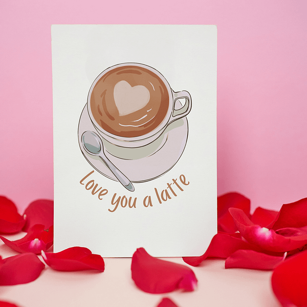 Love You a Latte Romantic Card - Image 2