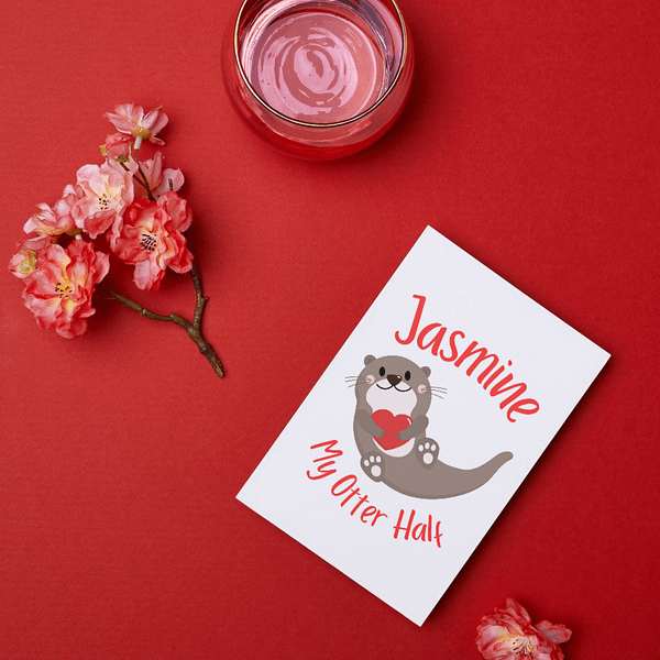 Personalised My Otter Half Romantic Card - Image 2
