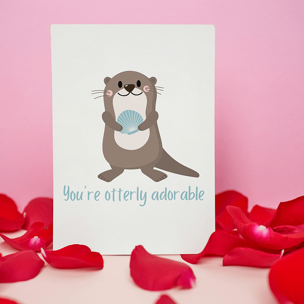 You're Otterly Adorable Romantic Card - Image 2
