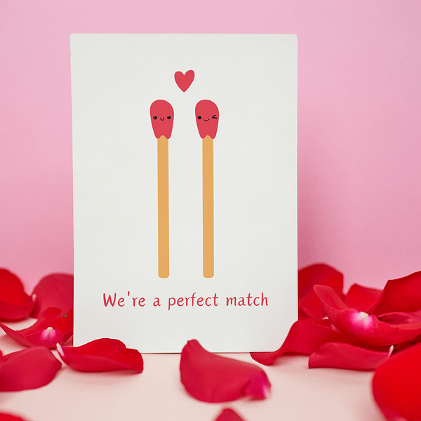 We're a Perfect Match Romantic Card - Image 2