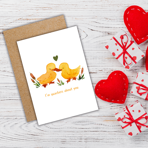 I'm Quakers About You Duck Romantic Card - Image 2