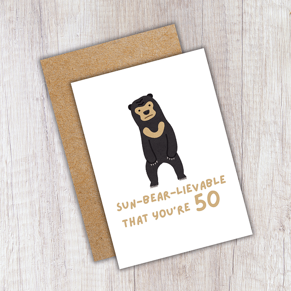 Sun-bear-lievable Birthday Age Card - Image 2