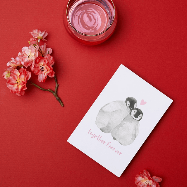 Together Forever Penguin Romantic Card - Image 2