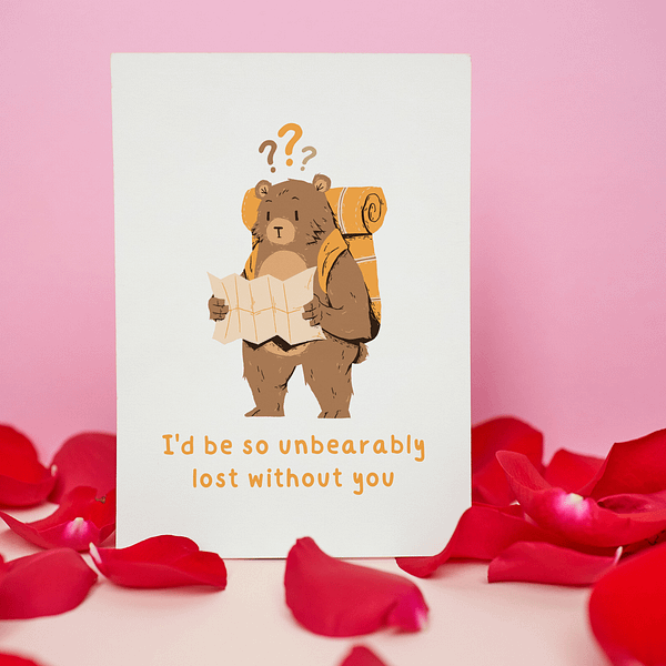 Unbearably Lost Without You Romantic Card - Image 2
