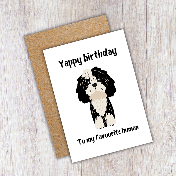 Yappy Birthday To My Favourite Human Card | Dog Birthday Card | - Image 2