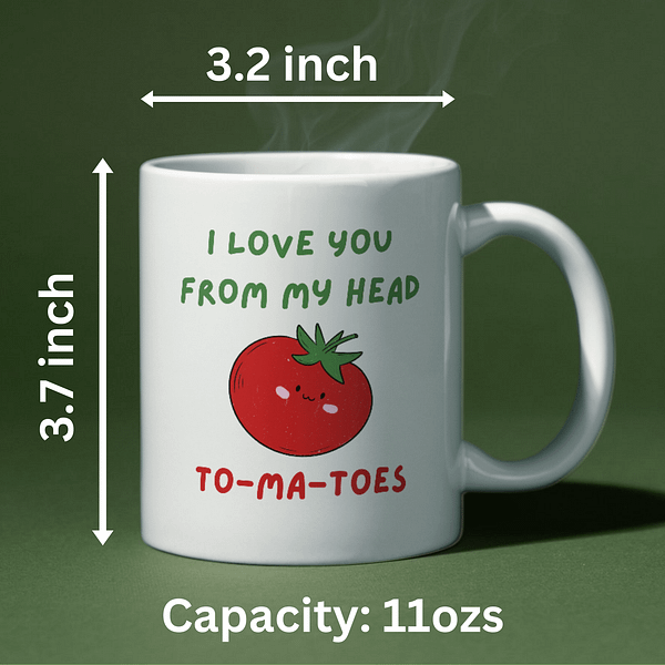 I  Love You From My Head To-ma-toes Valentine's Day Mug - Image 2