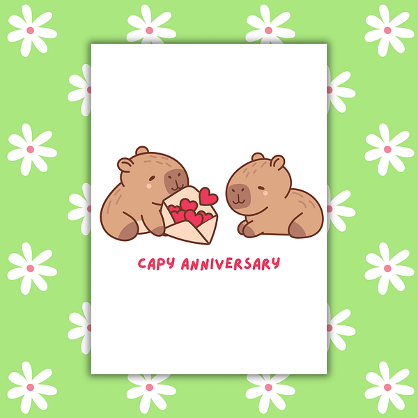 Capy Anniversary Capybara Card