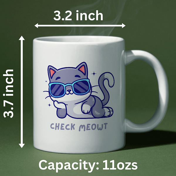 "Check Meowt" Cat Mug | Funny Cat Mug | Cool Cat Mug - Image 2