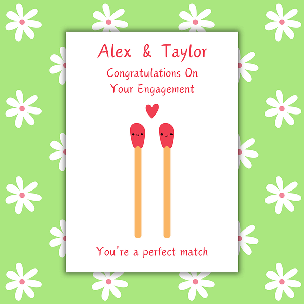 Personalised Perfect Match Engagement Card