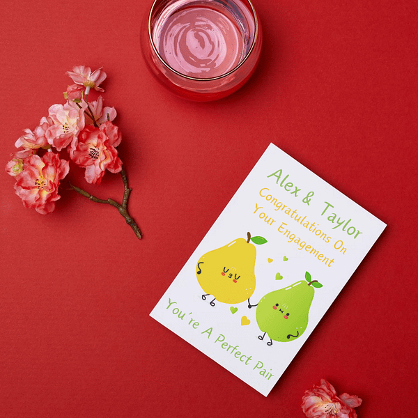 Personalised You're a Perfect Pear Engagement Card - Image 2