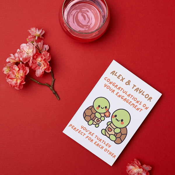 Personalised Turtle-y Perfect for Each Other Engagement Card - Image 2