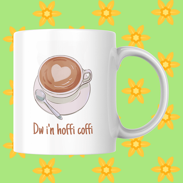 Dw i'n hoffi coffi Welsh Mug