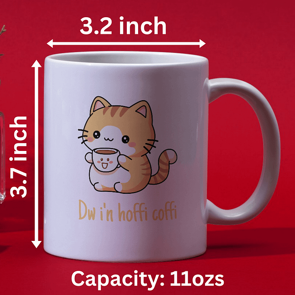 Dw i'n hoffi coffi Cat Welsh Mug - Image 2